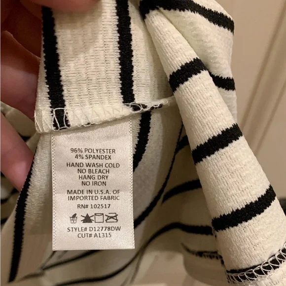 Soprano White & Black Striped Fit & Flare Dress - XS - Zipper Back - NWT - Picture 11 of 12